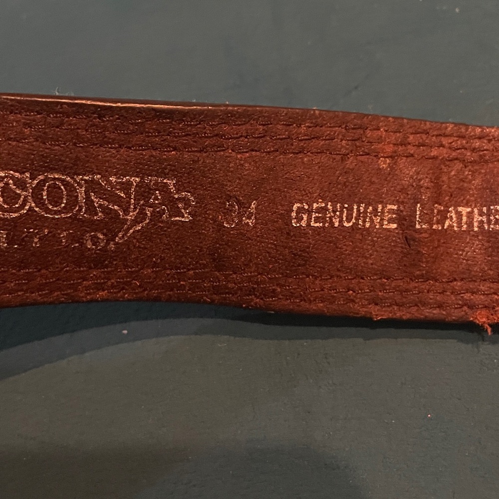 Women’s Nocona Genuine Leather Westen Belt 34 Butterfly Cross Statement Buckle - Picture 11 of 16